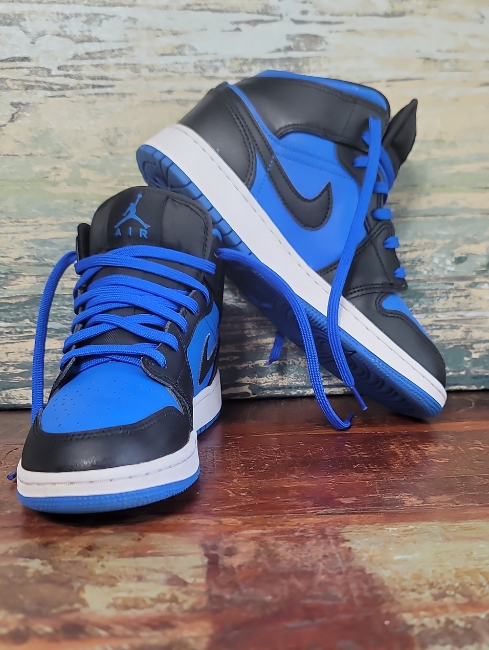 Nike Air Jordan 1 Mid "Black Royal Blue" Wmns 6.5 Great Condition. Fast Shipping - Picture 4 of 12